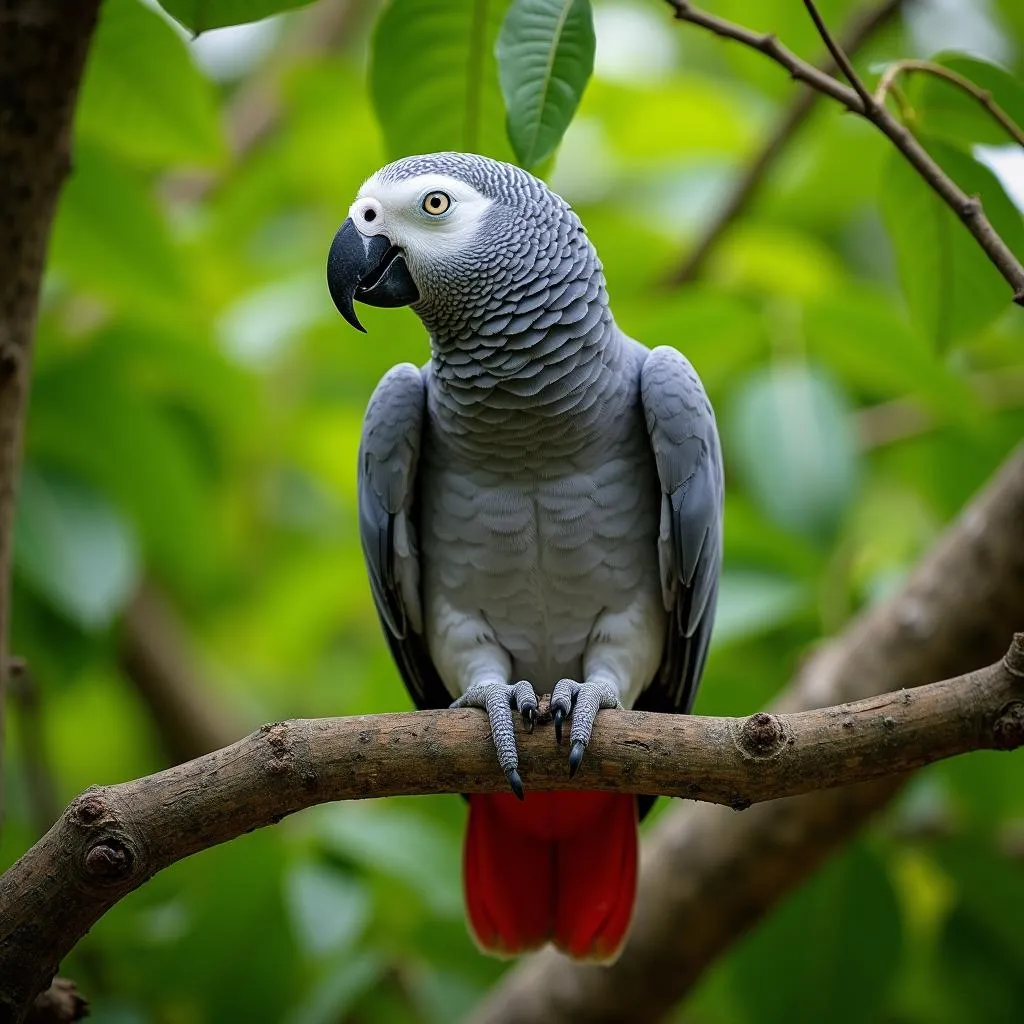 African Grey Parrot in Natural Habitat