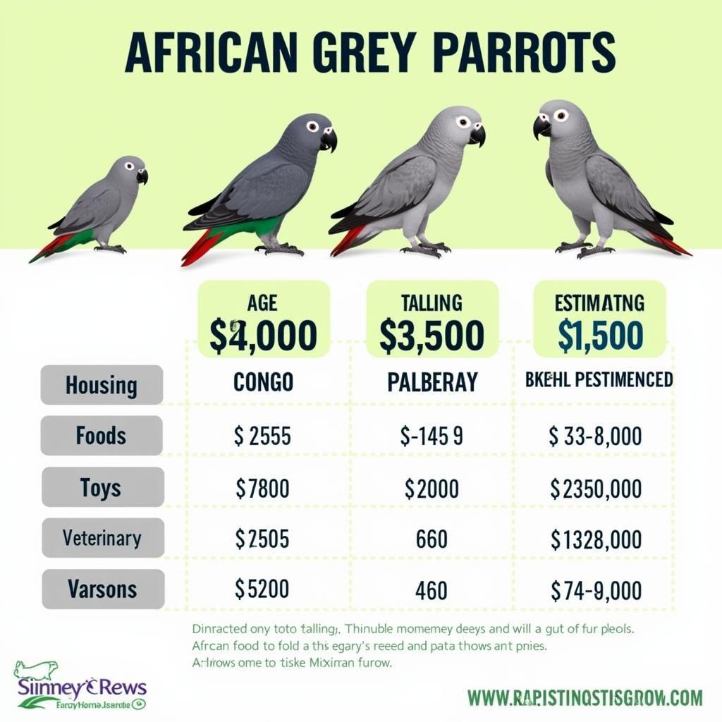 African Grey Parrot Price Comparison Chart