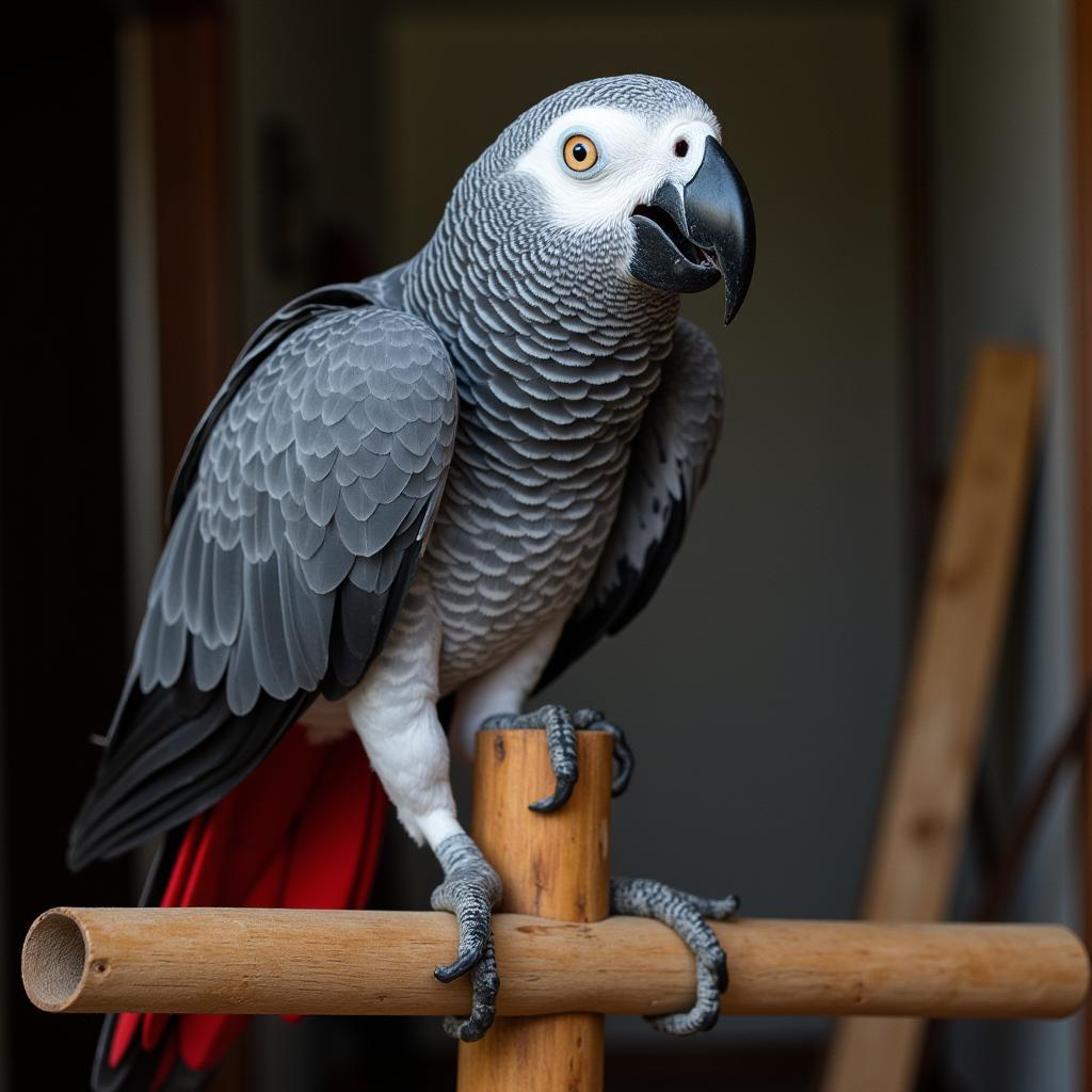 African Grey Parrot Mimicking Speech