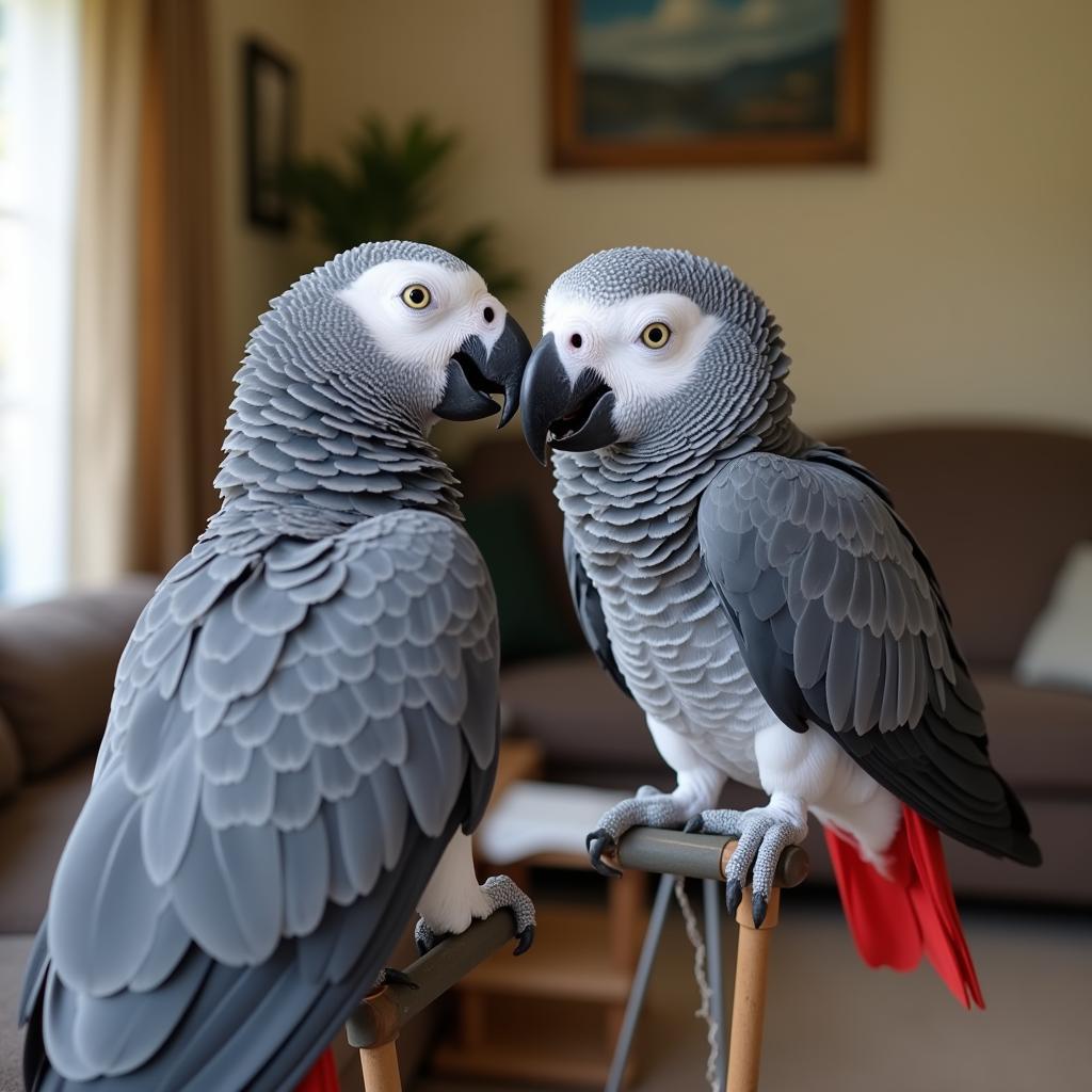 African Grey Parrot Mimicking Human Speech