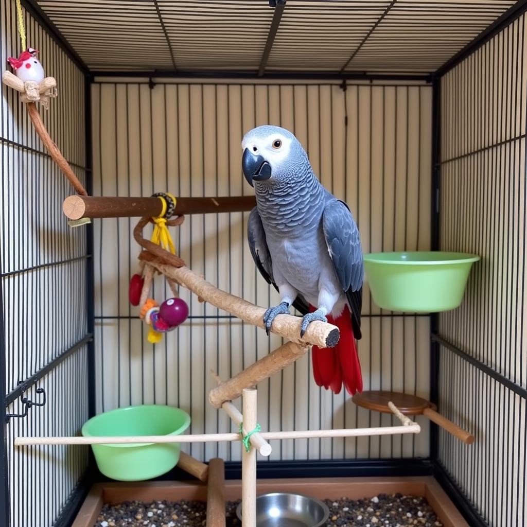 African Grey Parrot UK Home Setup