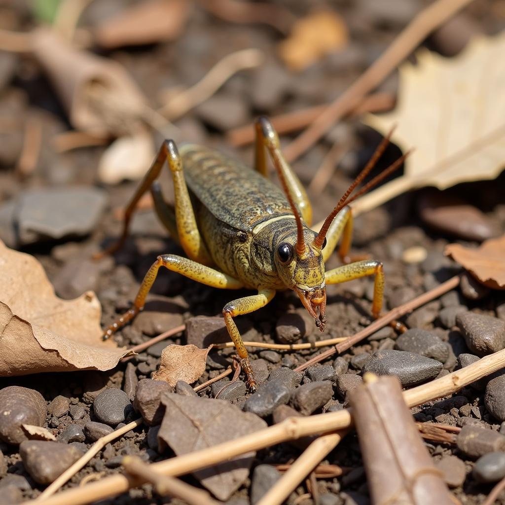 African ground cricket in its natural habitat