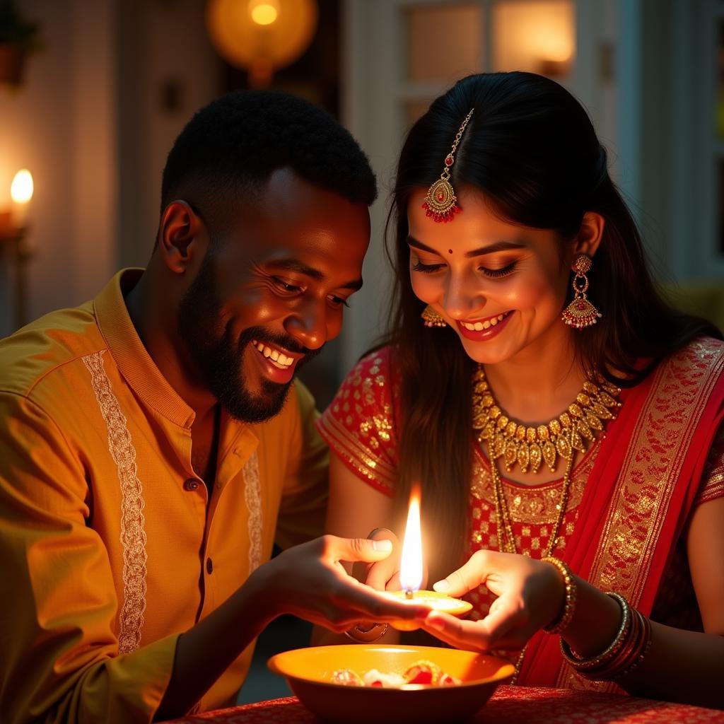 Couple Celebrating Diwali