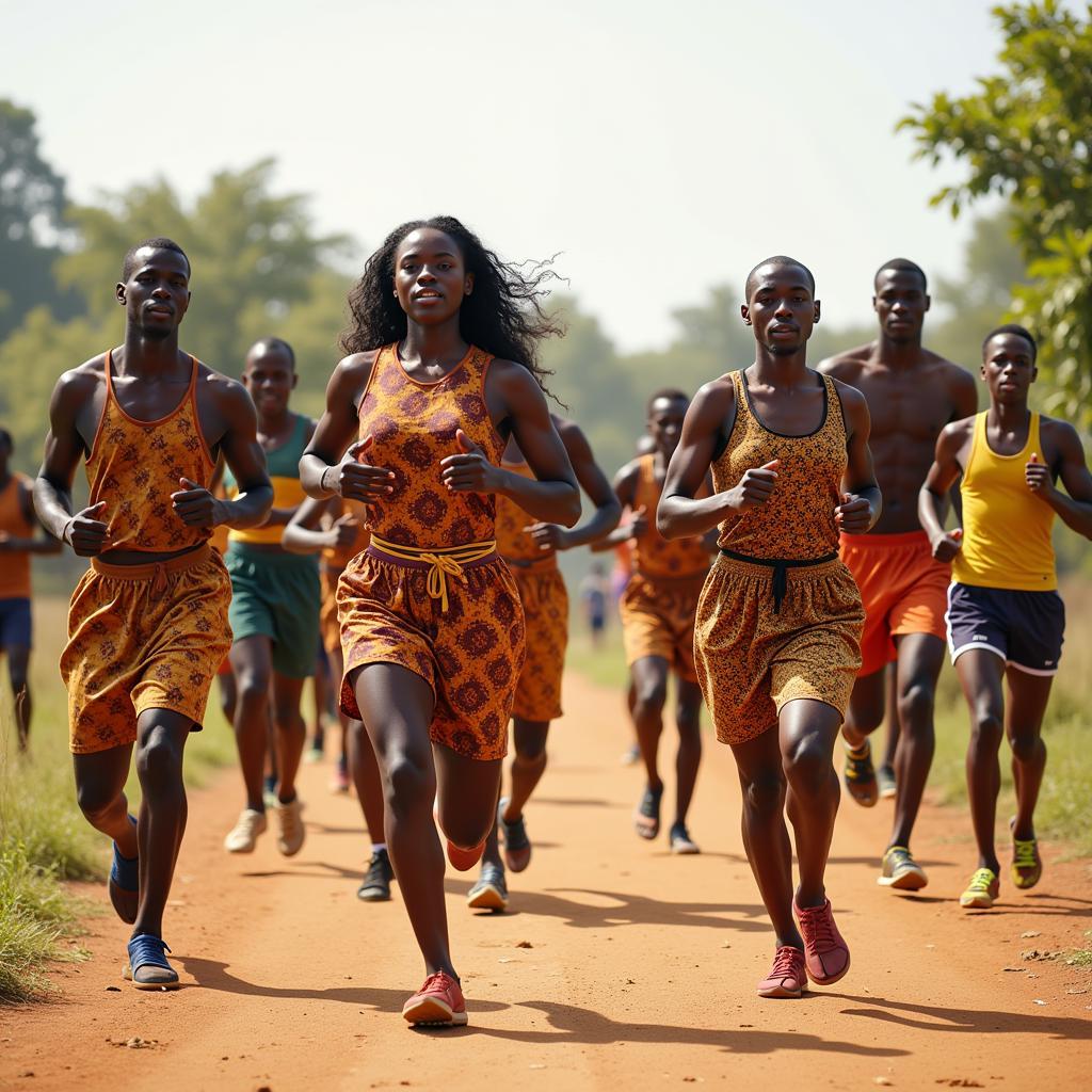 African Community Engaging in Group Fitness Activities