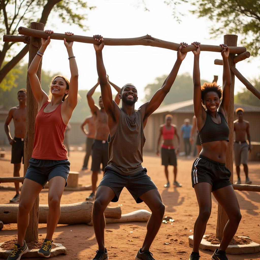 Outdoor African Gym Workout