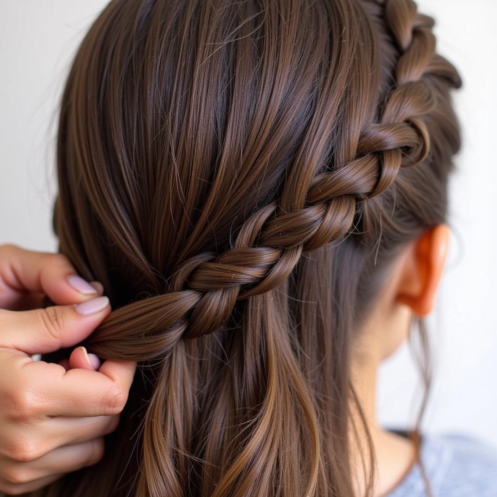 Close-Up of an African Hair Braid Bombay Style