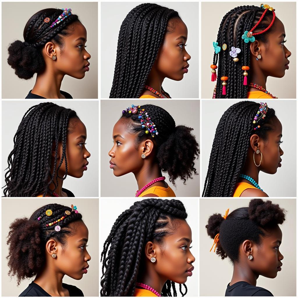 African Hair Braiding Painting Styles