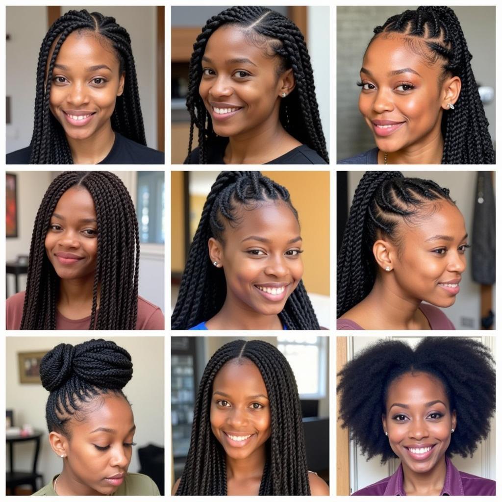 Various African hair braiding styles in Richmond VA