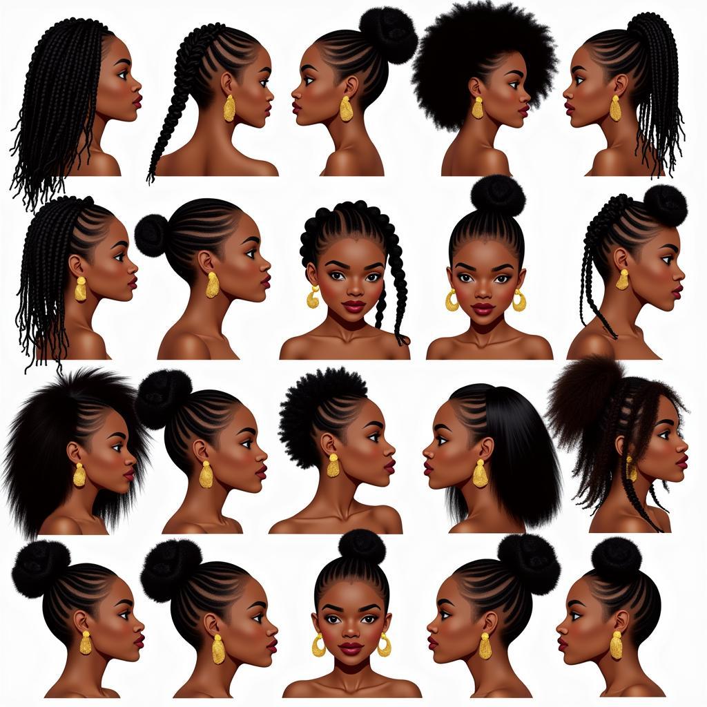 African Hair Clipart Styles