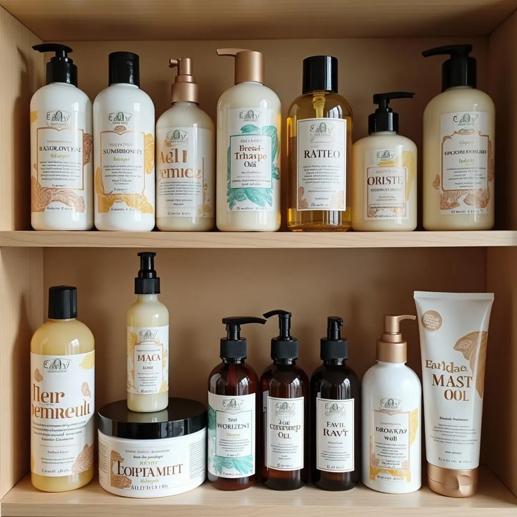 African Hair Growth Products on Shelf