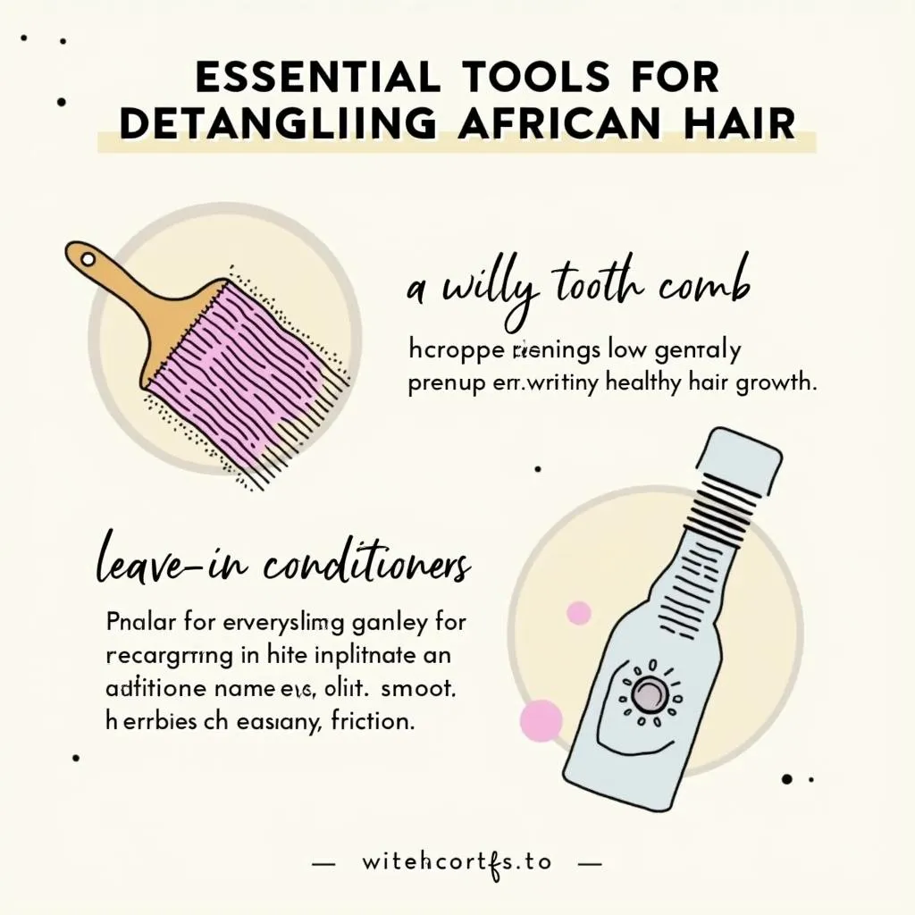 African hair care: Detangling brush and leave-in conditioner