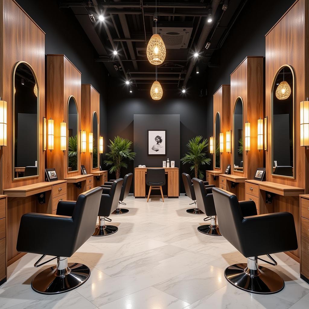 Modern African Hair Salon Interior in Dubai