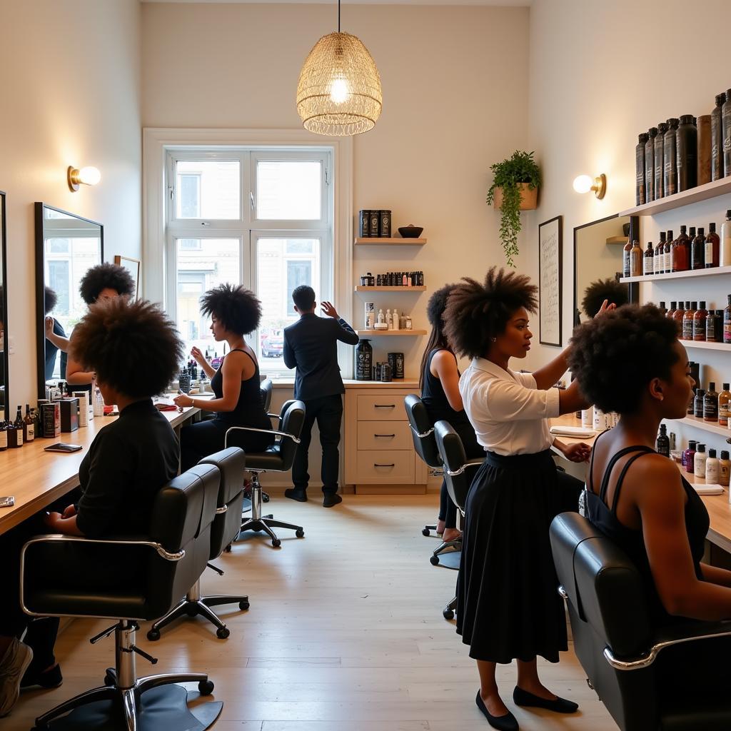 Modern African Hair Salon Interior in Edmonton