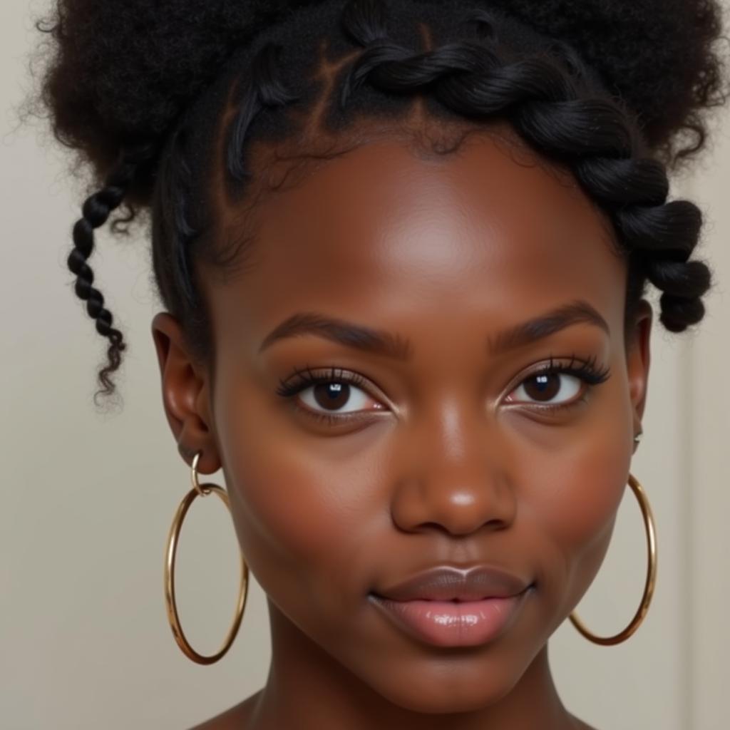 Bantu Knots Hairstyle for Round Faces