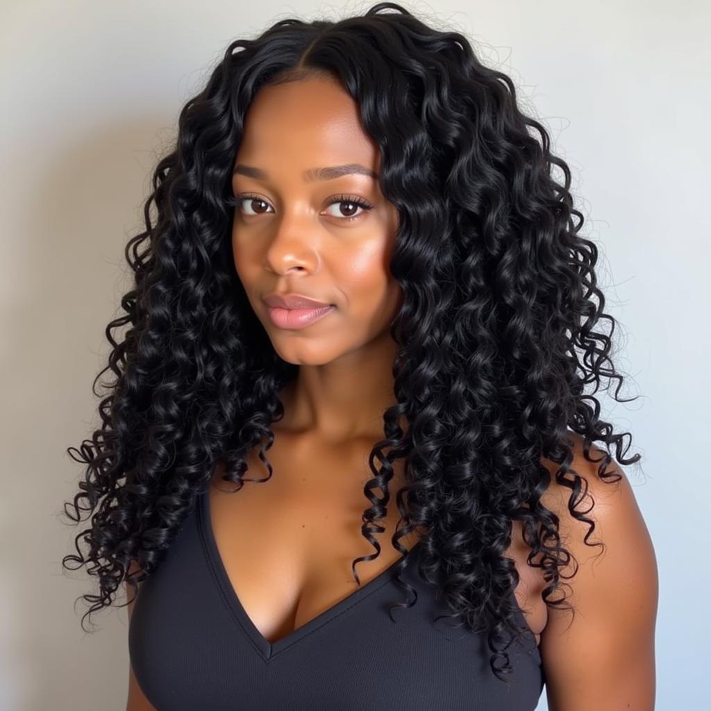 Faux Locs Hairstyle on a Woman with a Round Face