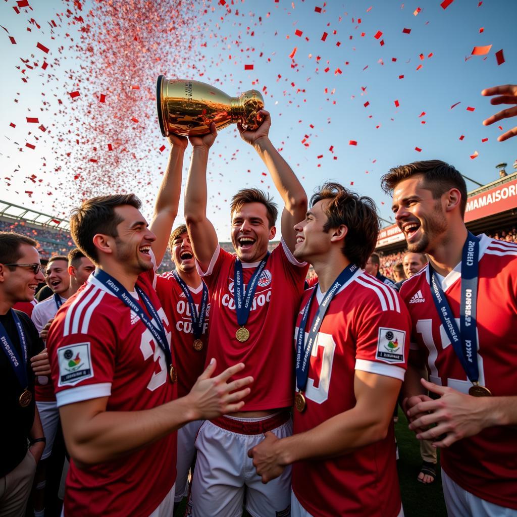 Celebration after Winning the African Handball Championship 2020