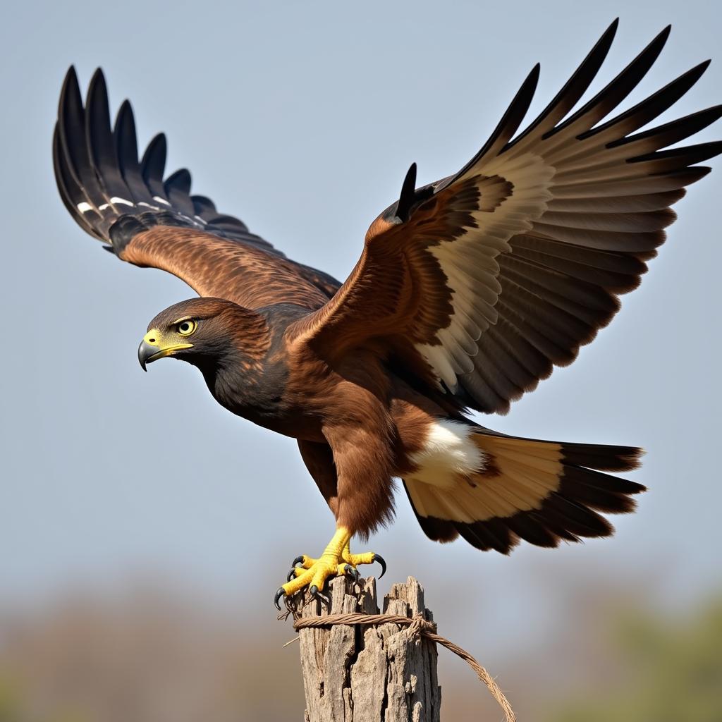 African Hawk Eagle Soaring: Powerful wings carry this apex predator through the African skies as it searches for prey.