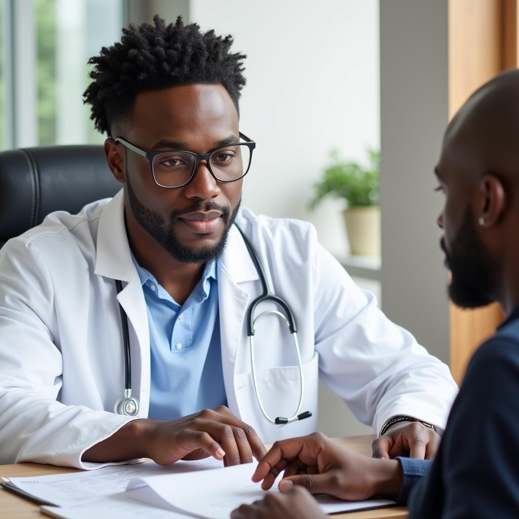 African Doctor Consulting Patient