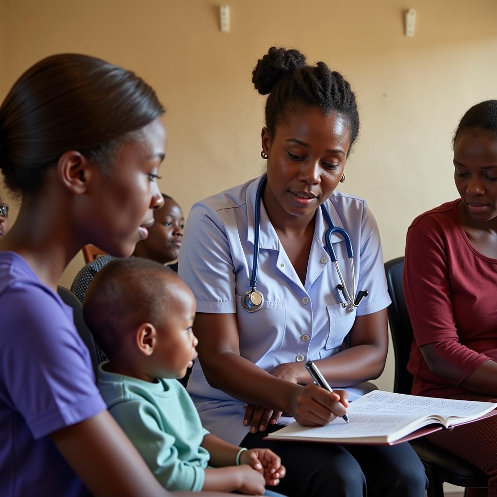 Healthcare Worker Educating Mothers