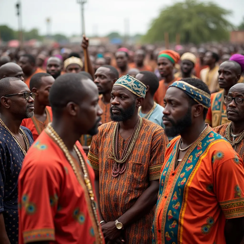 Group of African Hebrew Israelites Gathered for a Cultural Celebration