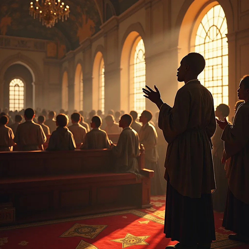 African Hebrew Israelites Praying in their Synagogue