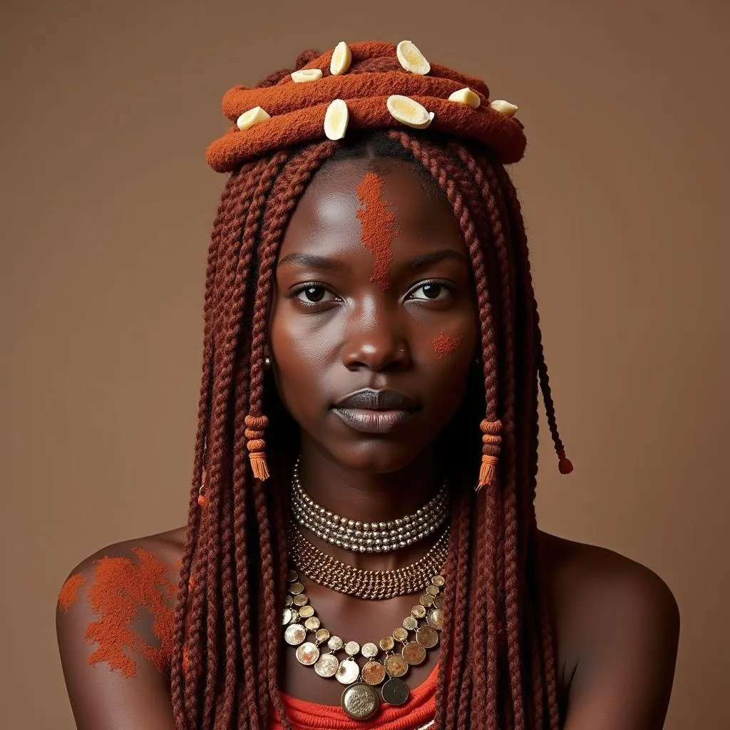 Himba Woman with Ohumba Hairstyle