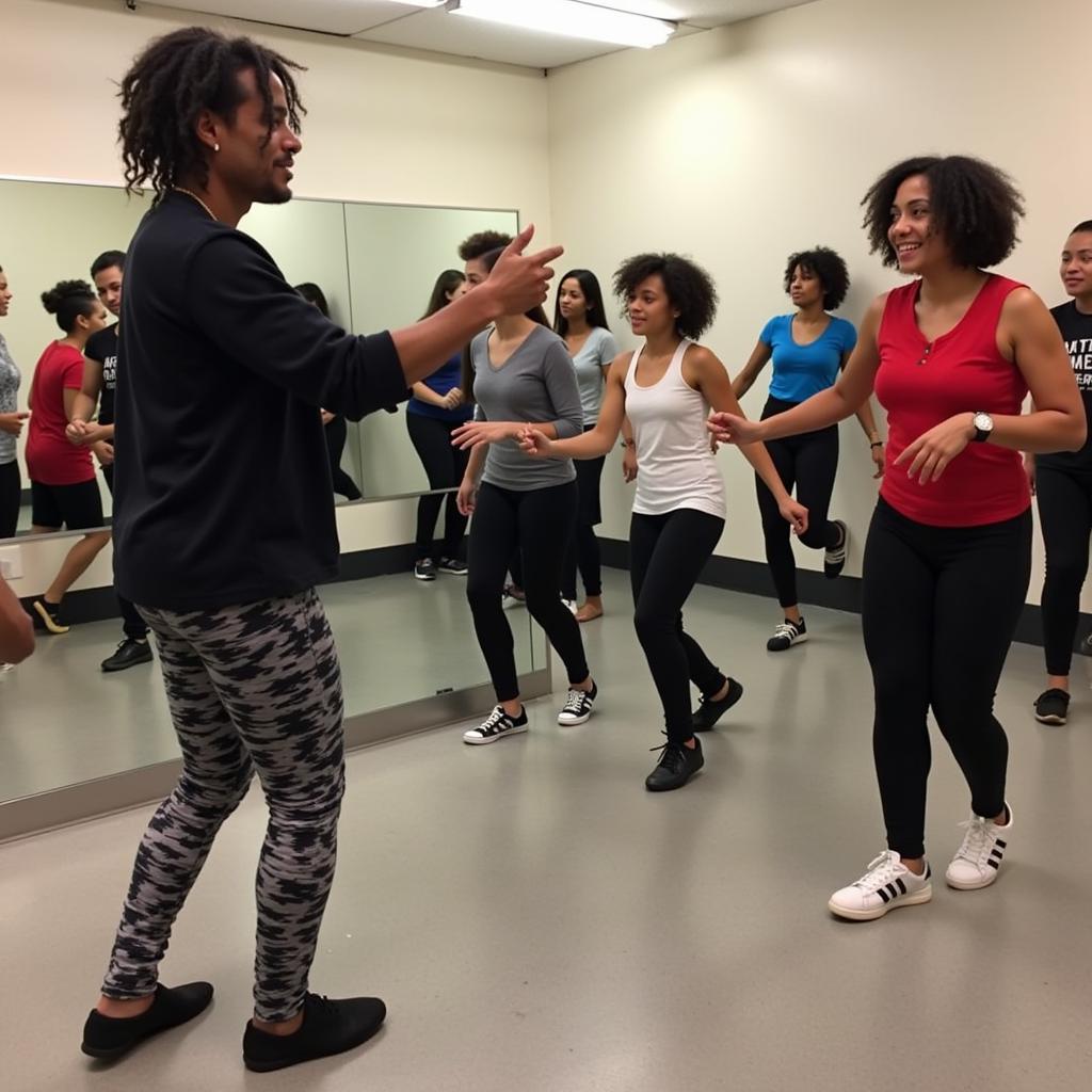 Beginners Learning African Hip Hop Dance