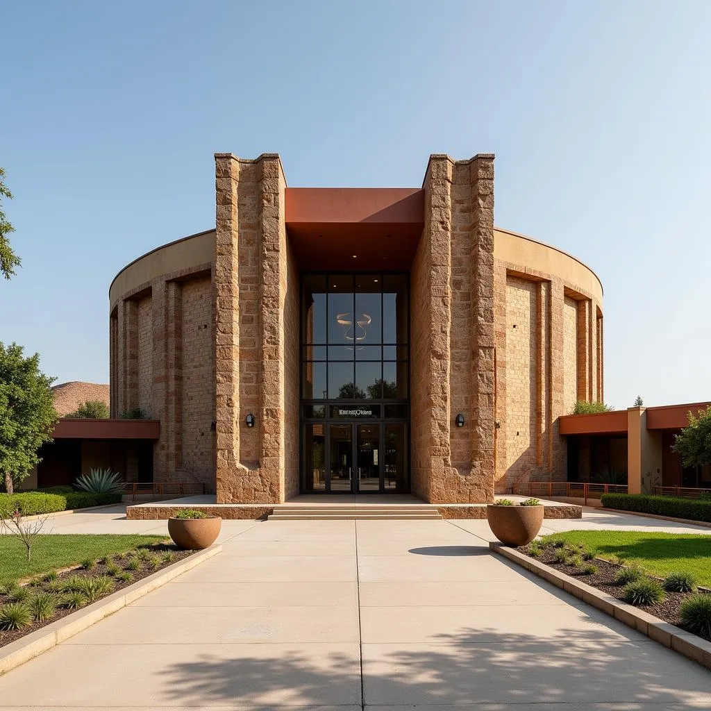 Exterior of a grand African history museum