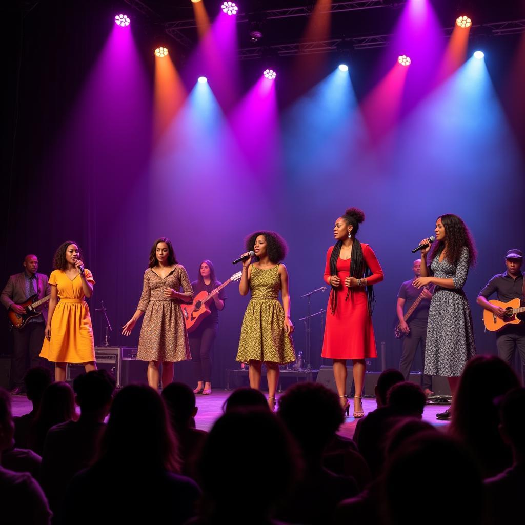 African hit girls performing on stage