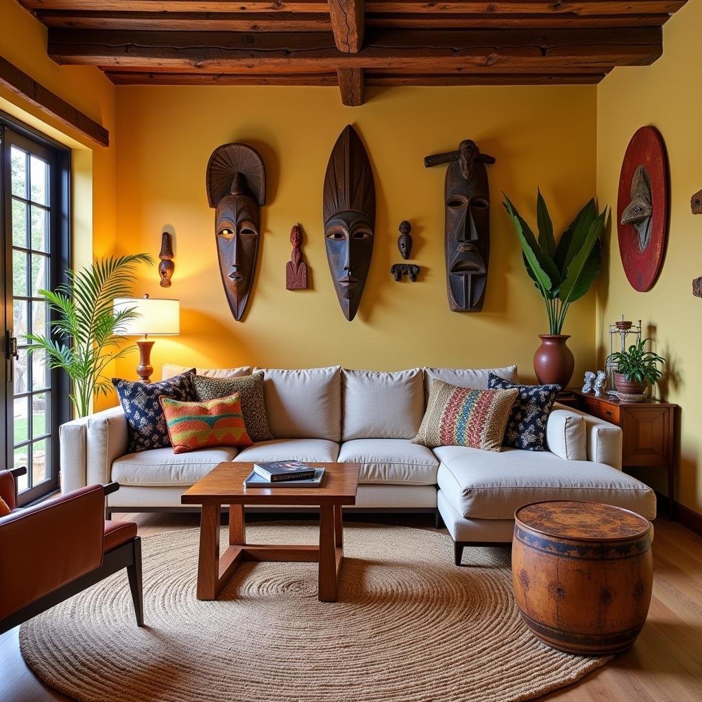 African home decor living room