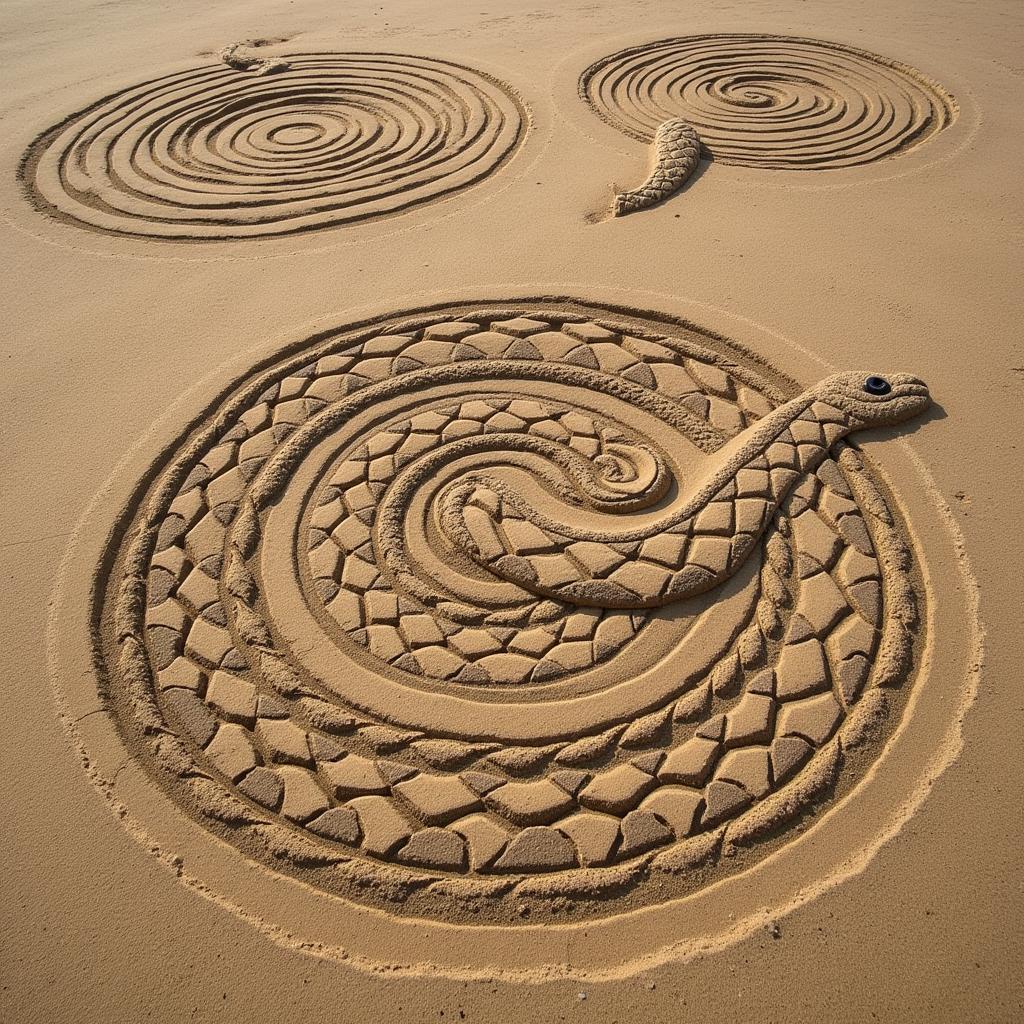 Intricate Hopscotch Patterns on the Ground