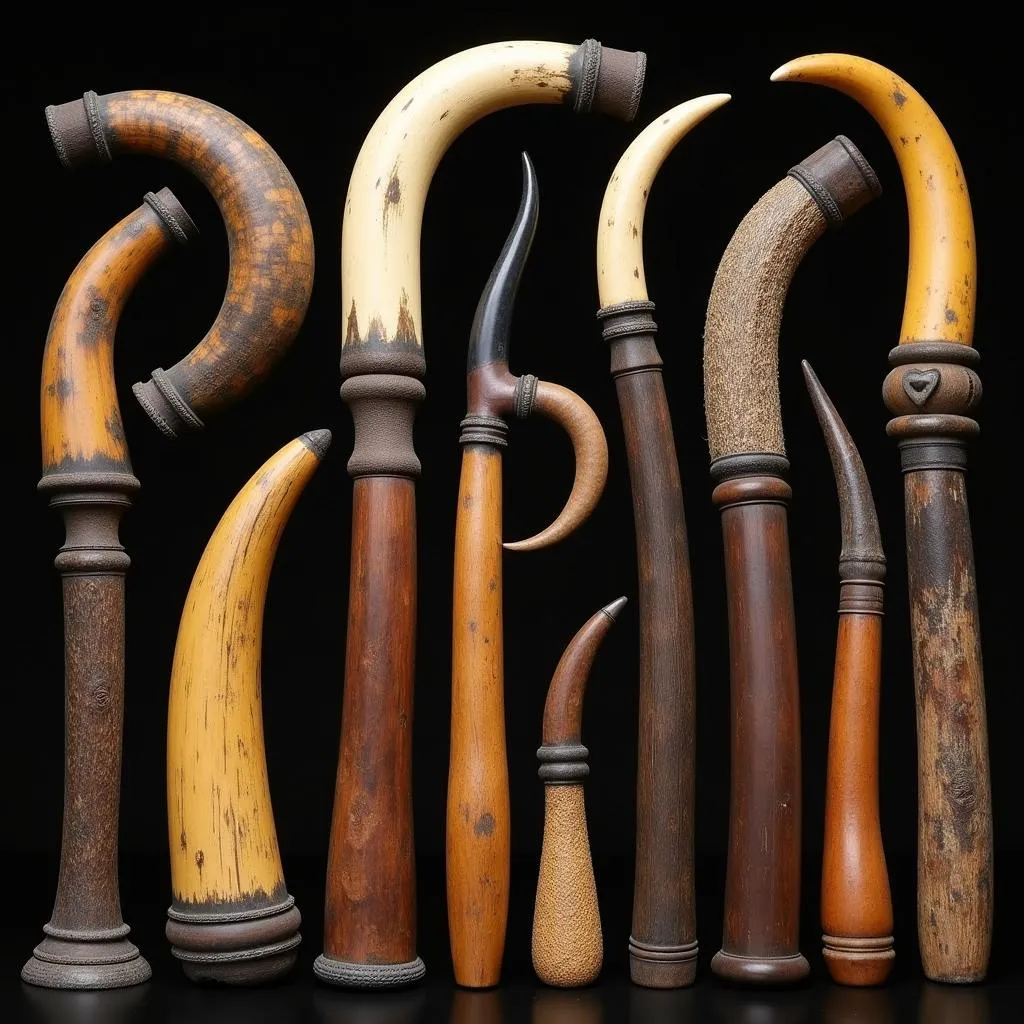 African Horn Instruments Variety