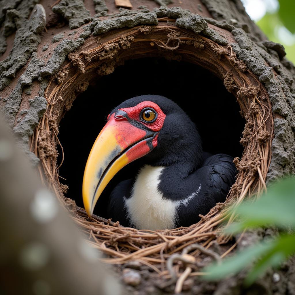 African Hornbill Nesting Behavior