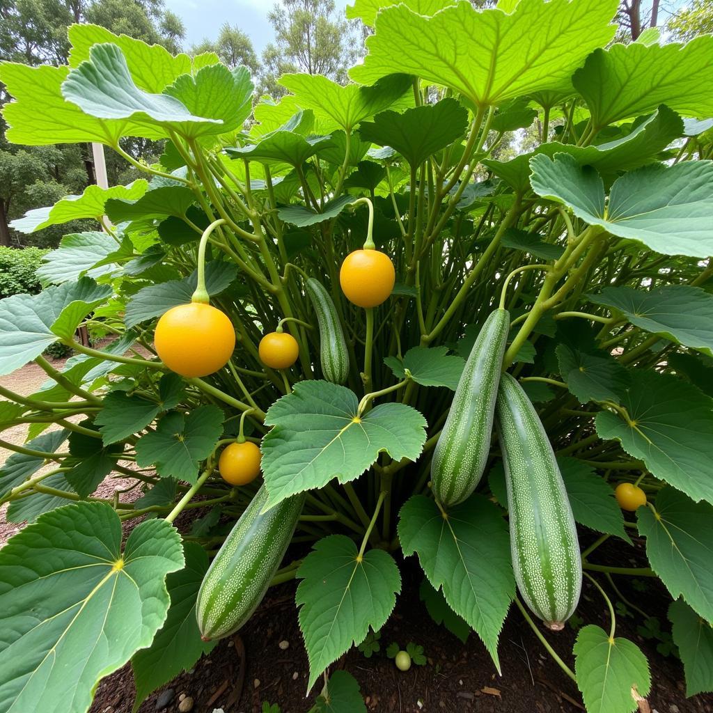 African Horned Cucumber Plant in Australian Garden