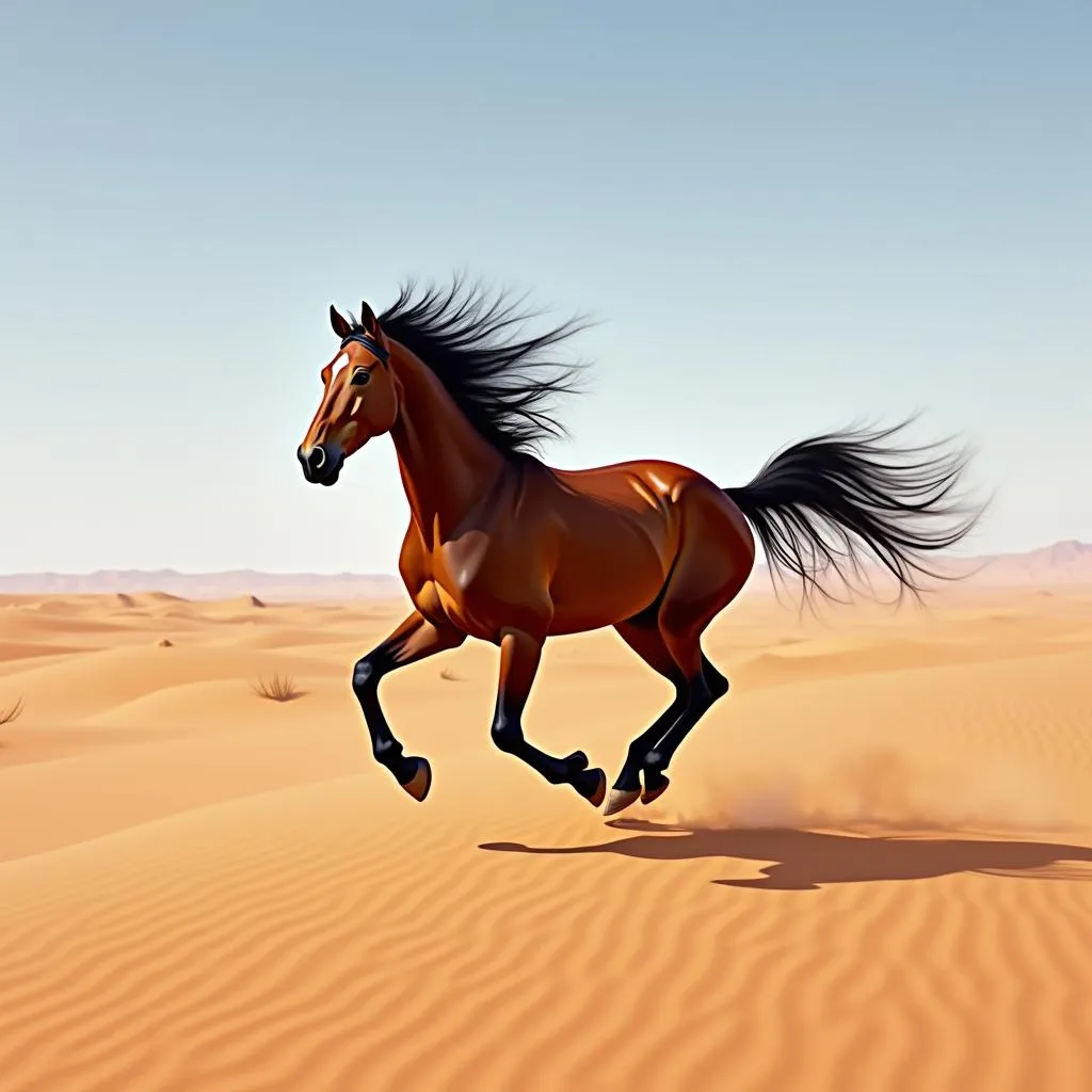 Arabian horse in the Sahara Desert