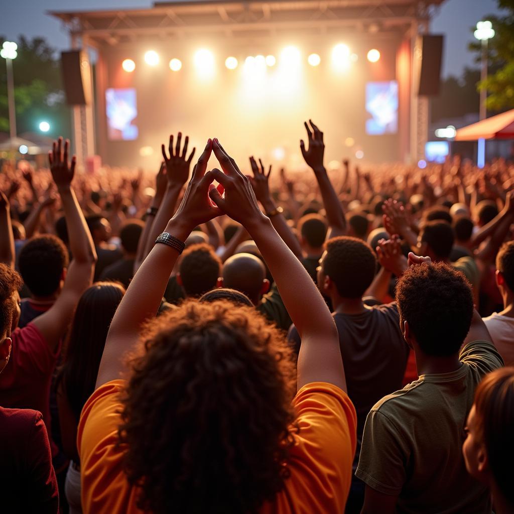 Enthusiastic Crowd at an African House Music Concert