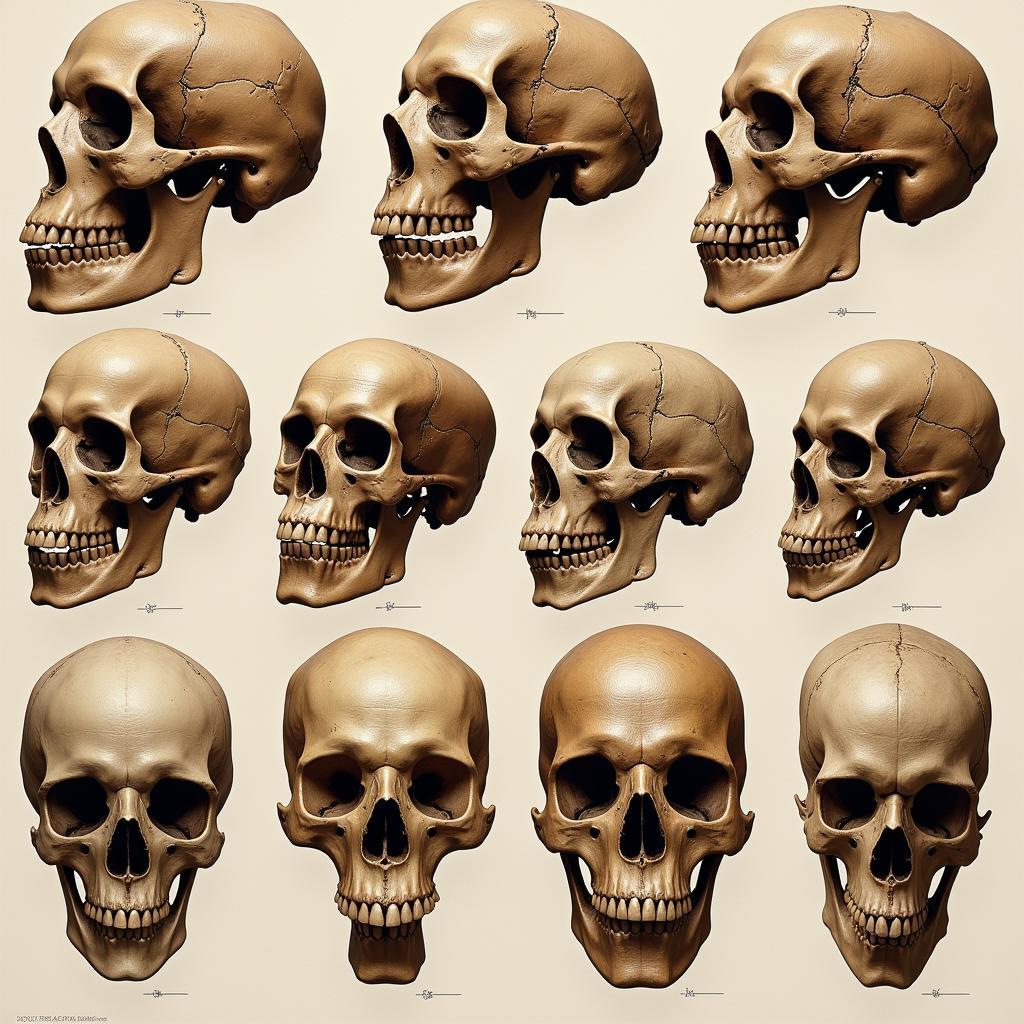 Comparison of African Human Fossil Skulls