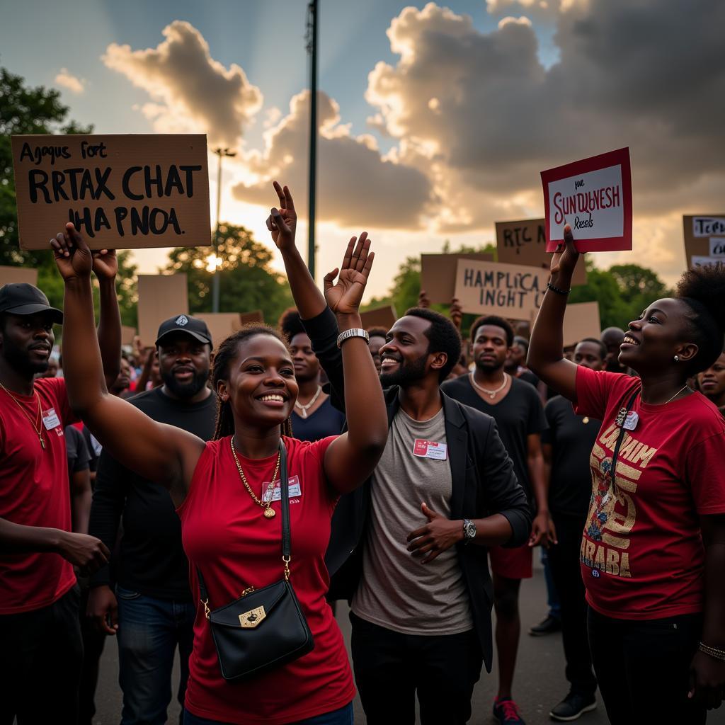 African Human Rights Activists Protesting