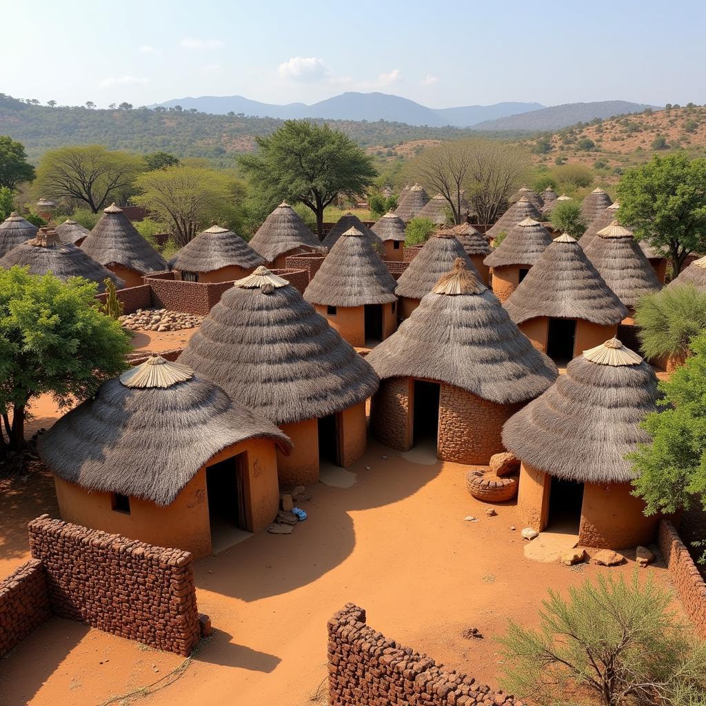 Variety of African Huts