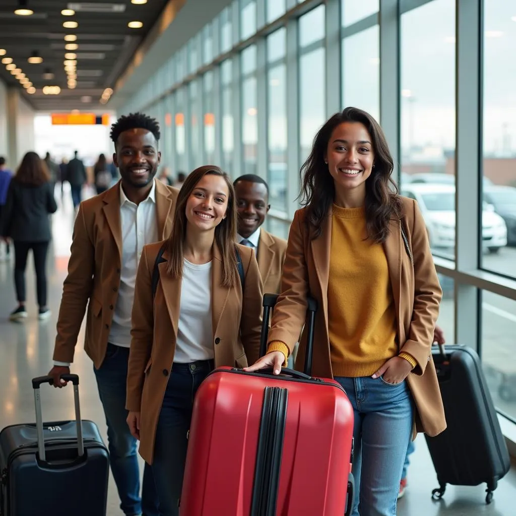 African Immigrant Family Arriving at US Airport