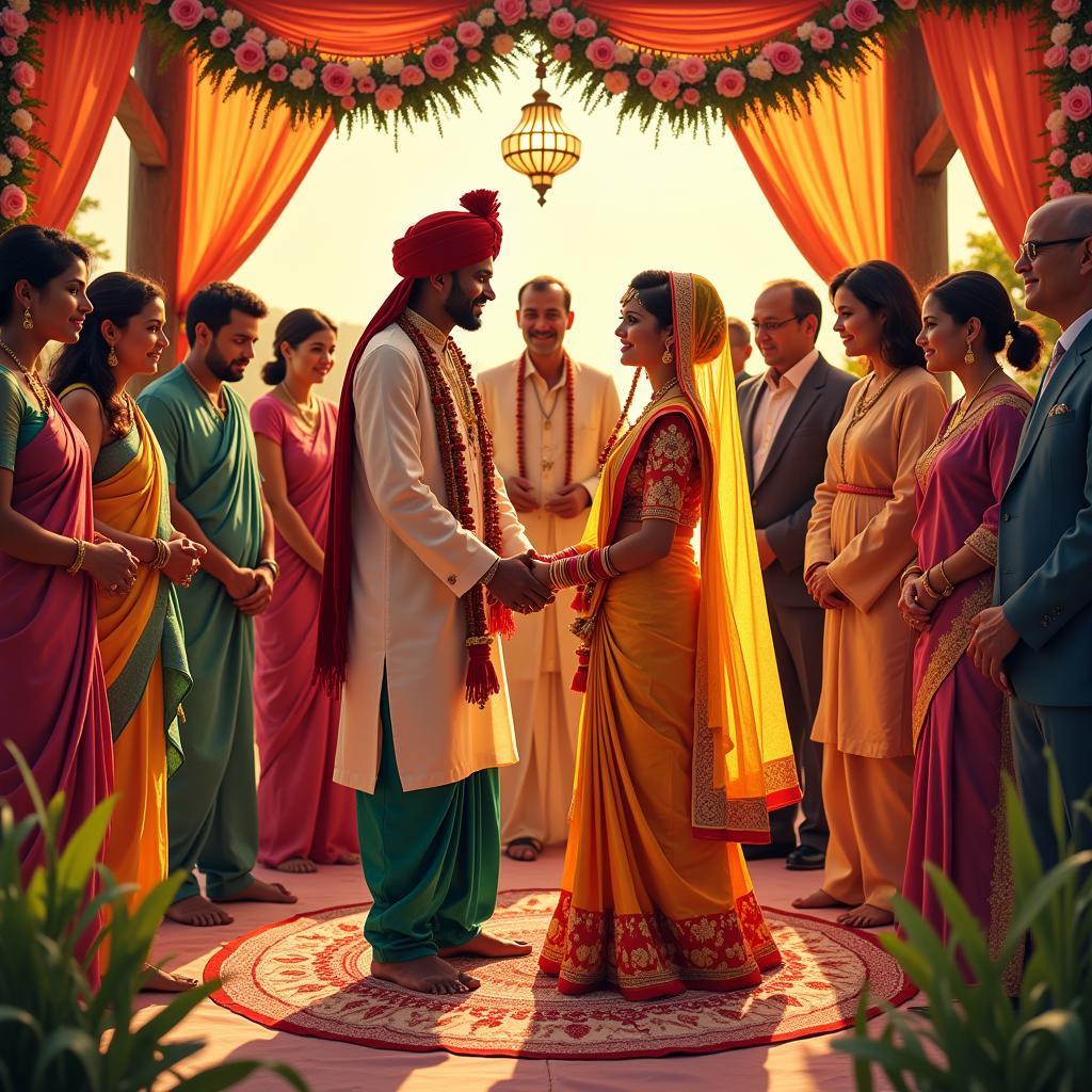 African and Indian wedding ceremony