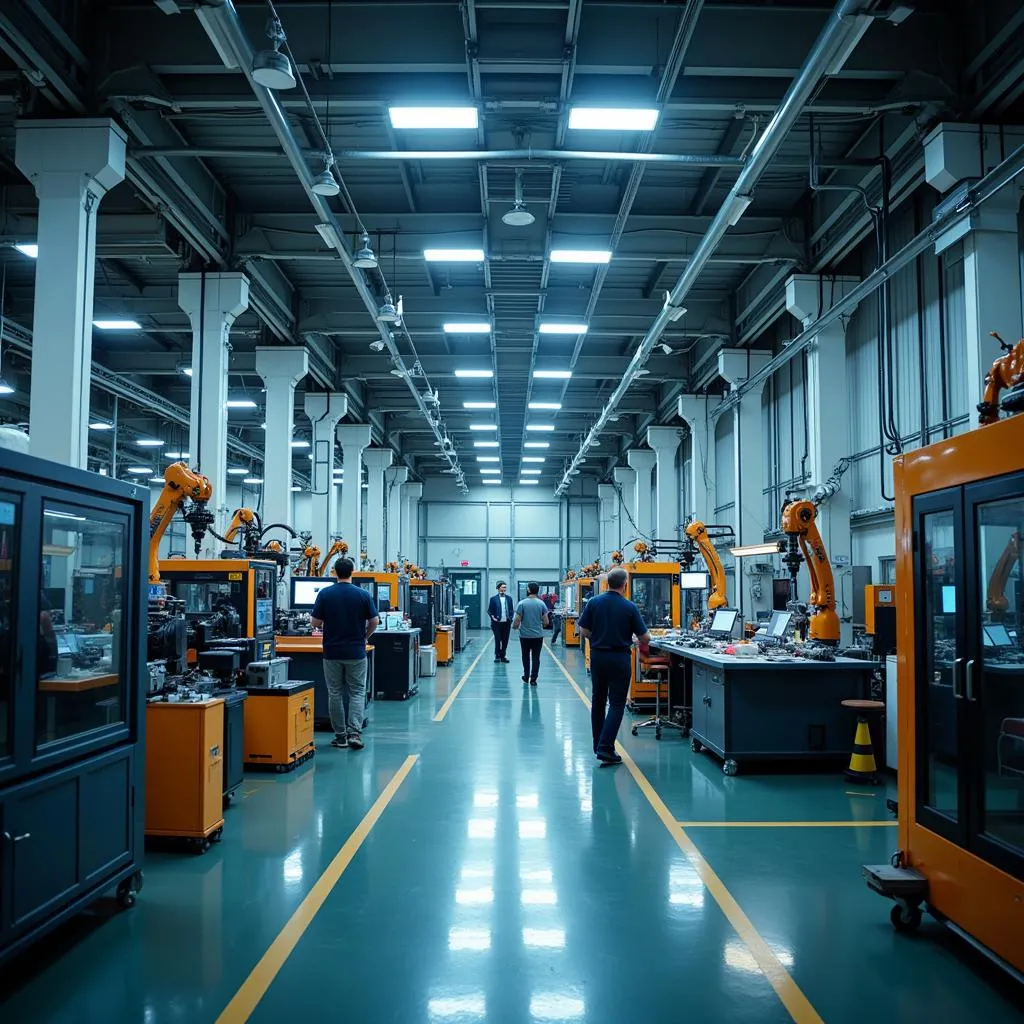 Busy factory floor of an African Industries Group manufacturing plant