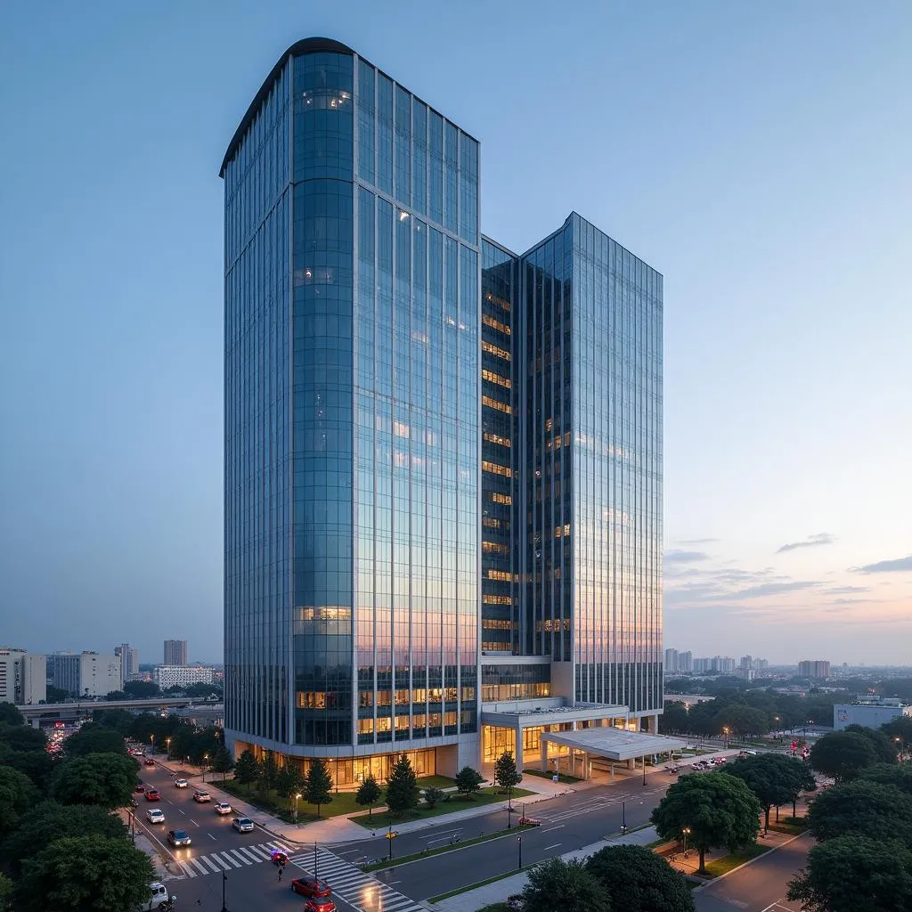 Modern headquarters building of African Industries Group in Nigeria