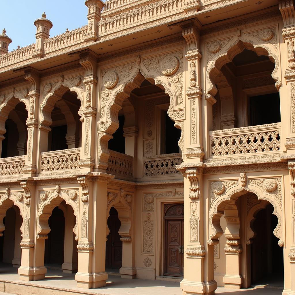 Intricate Carvings on an Indian Palace Influenced by African Architectural Styles