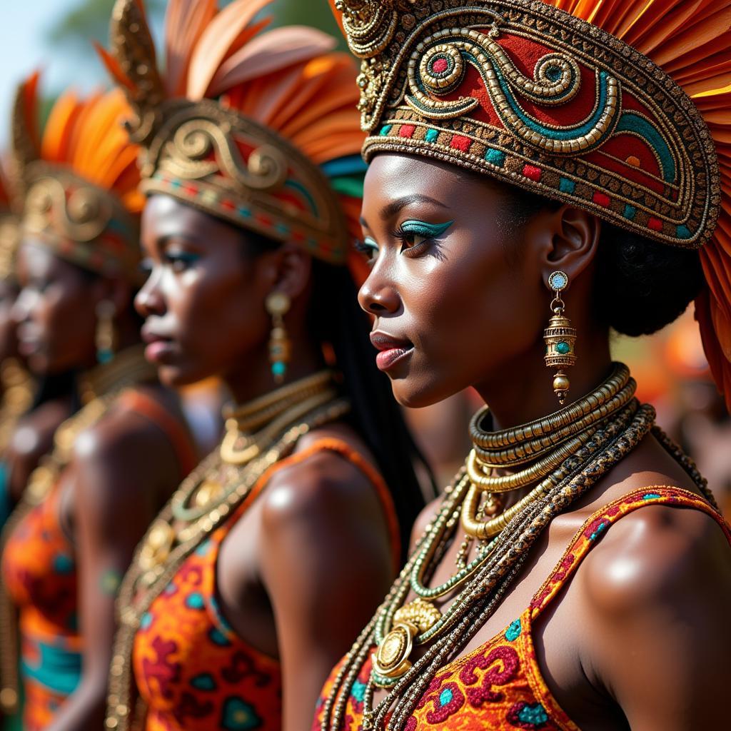 Vibrant Carnival Costumes Reflecting African Heritage