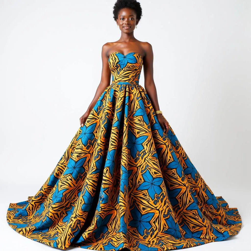 Prom Dress with Ankara Print