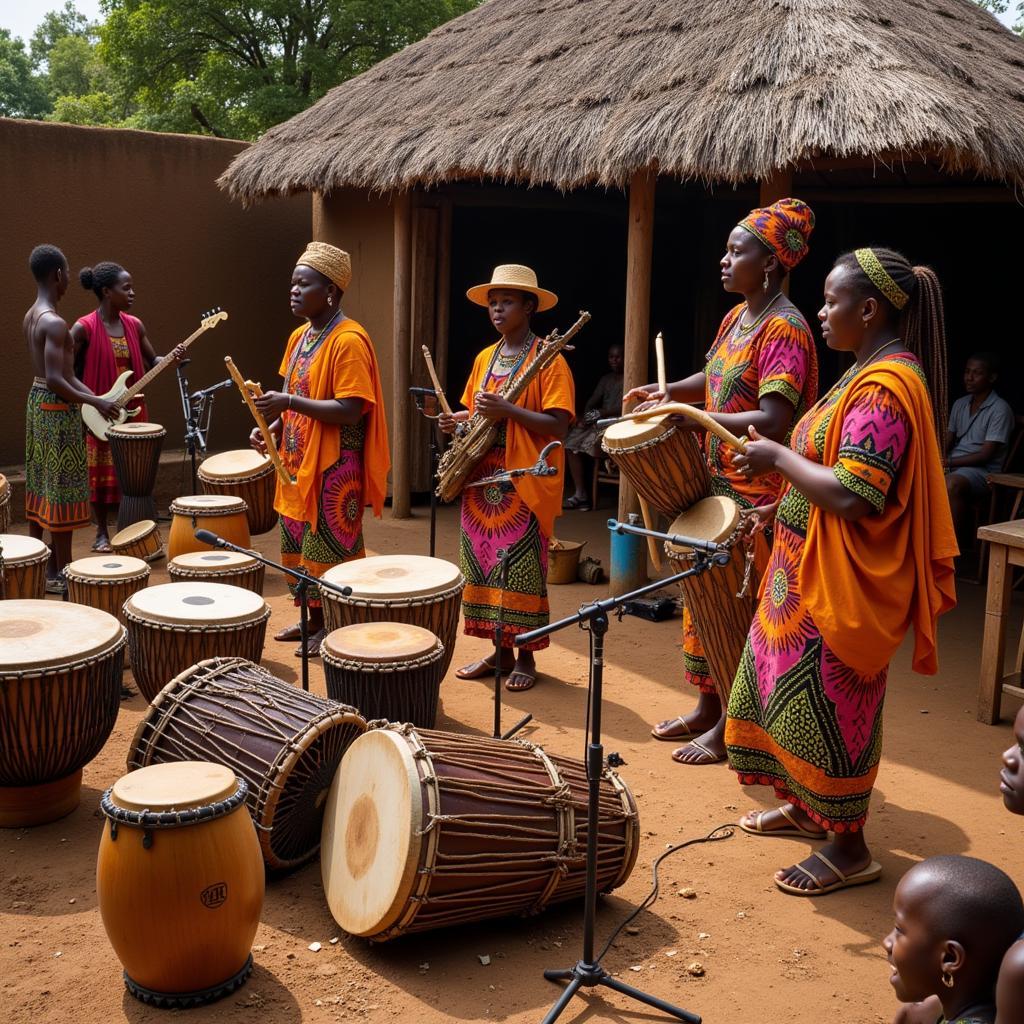 African musical instruments and musicians