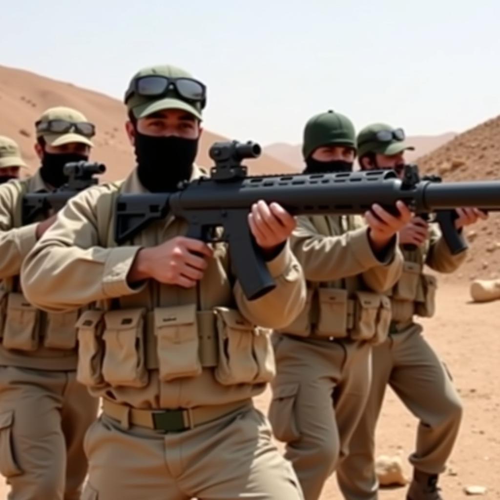 African Islamic militants training in a remote desert camp