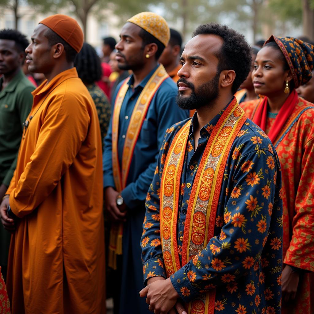 African Israelite Tribe Members During a Religious Ceremony