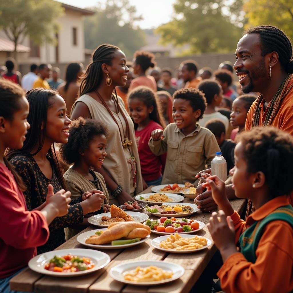 Members of an African Israelite Community Gathering